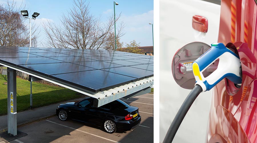 Businesses can install EV Charging points with a solar carport